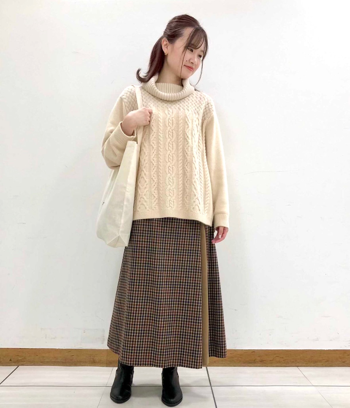 冬のワントーンコーデ