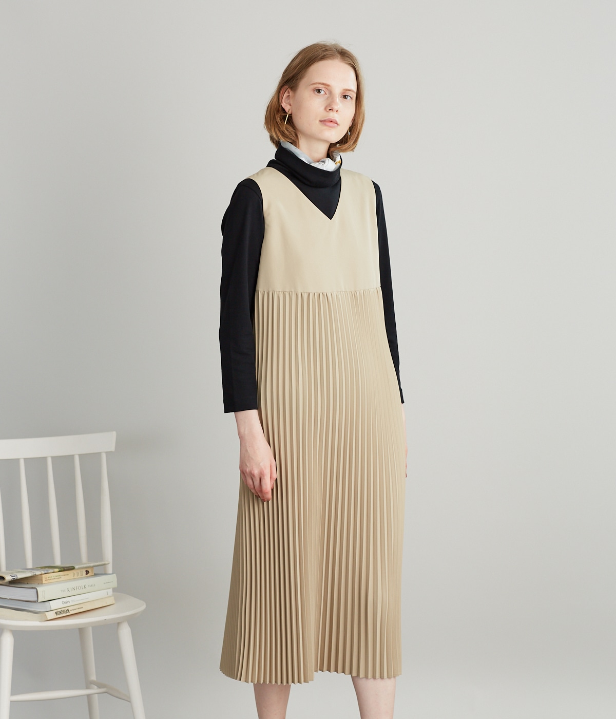 [ONIBEGIE] Airy Polyester テクニカルプリーツドレス