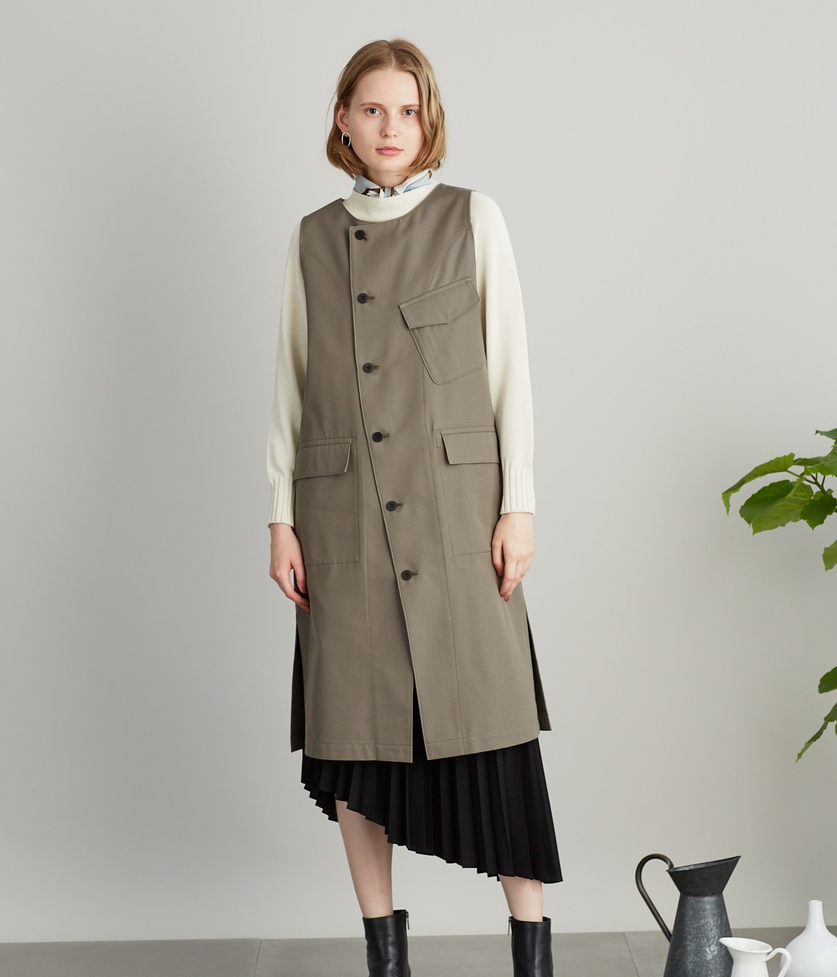 Organic Cotton Wool Gabardine ライダースワンピース ファッション通販のny Online