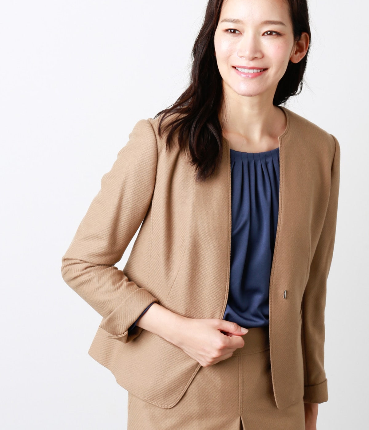 バランサーカルゼ ホック留めノーカラージャケット ファッション通販のny Online