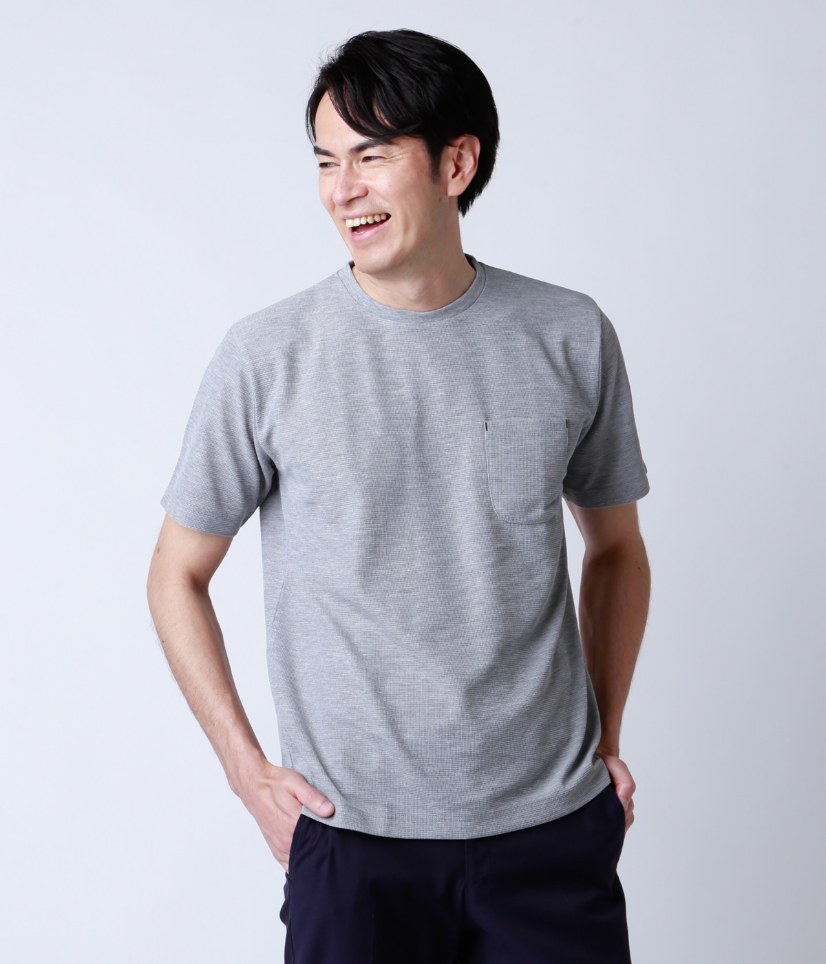 【COOL COMFORT(通気性・吸水性)】ドライミックスワッフルTシャツ
