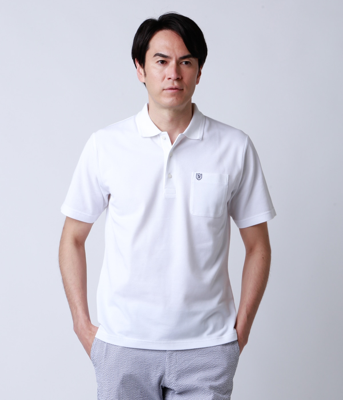 【COOL COMFORT(通気性・吸水性)】編立襟 半袖ポロシャツ