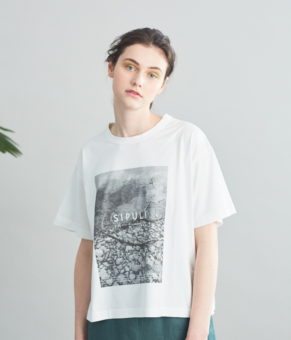 [Luomu]オーガニックコットン天竺 スローガンワイドTシャツ