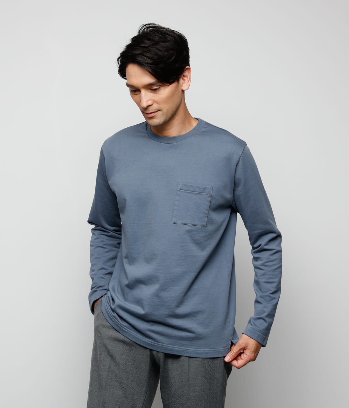 スペインピマコットン クルーネック 長袖Ｔシャツ