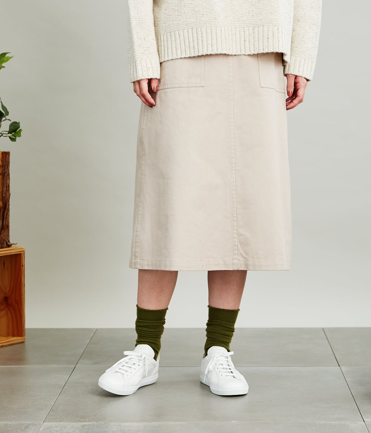 Organic Cotton Drill ロング丈スカート