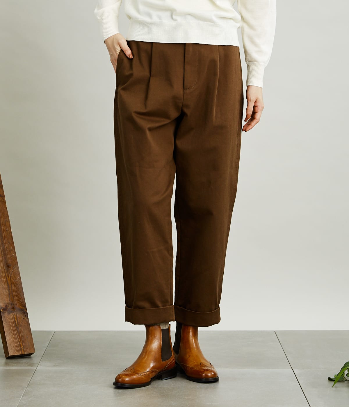 Organic Cotton Drill ハイウエストタックパンツ 21 ファッション通販のny Online Organic Cotton Drill ハイウエストタックパンツ 21 ファッション通販のny Online