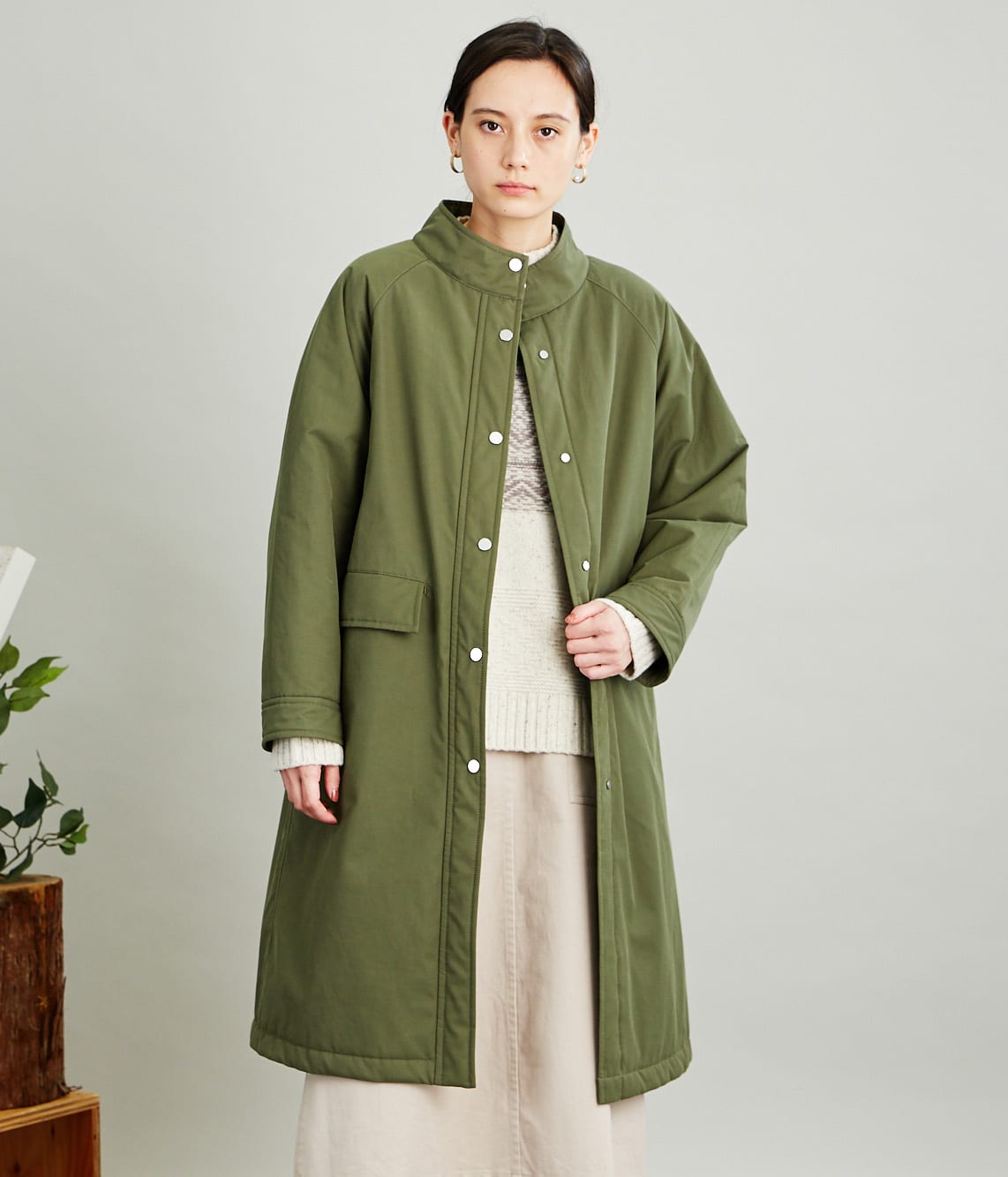Cotton Nylon Coating スタンドカラーコート 21 ファッション通販のny Online