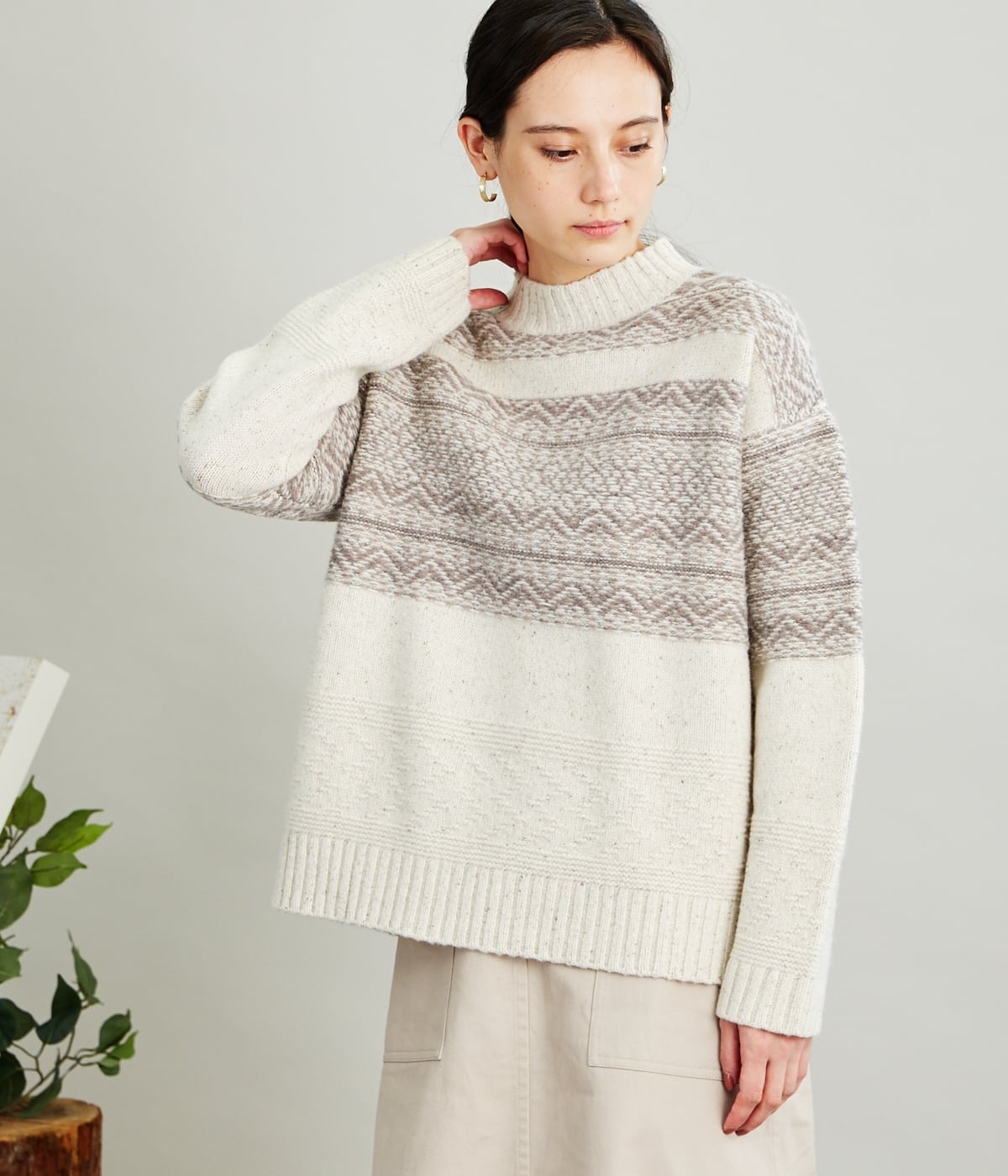 Donegal Wool Back Jacquard フェアアイル柄ニット