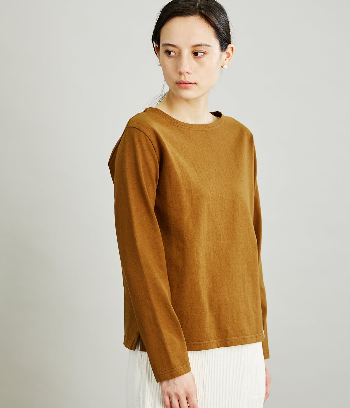 Dry Cotton Jersey ボートネックカットソー