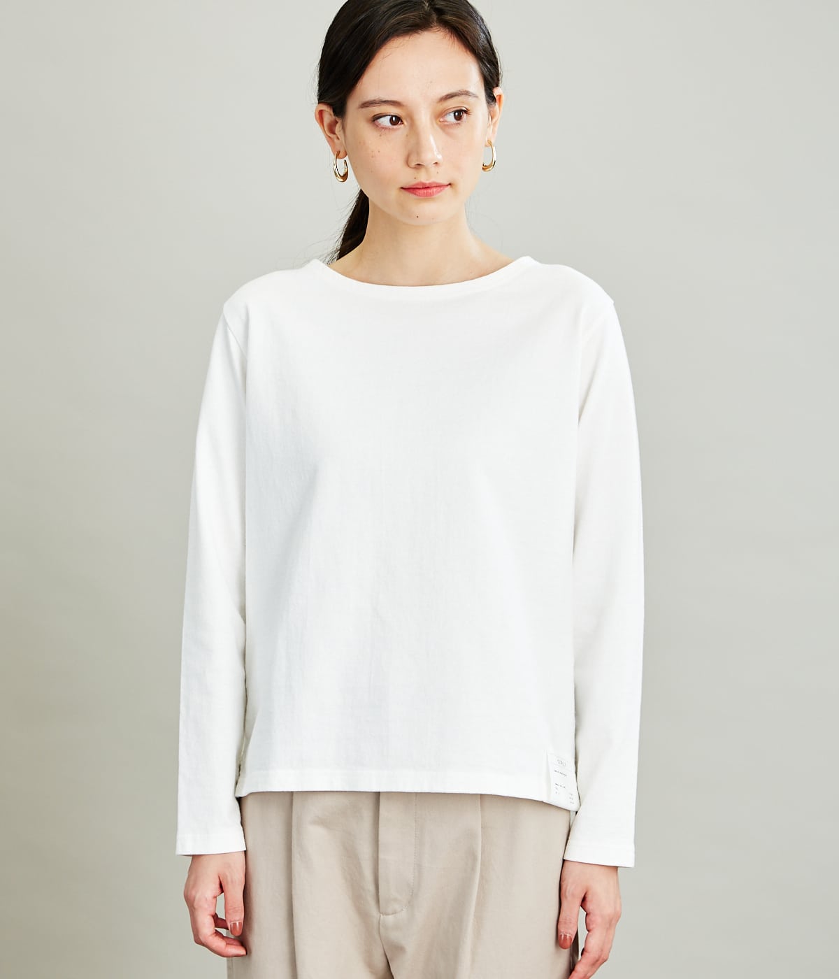Dry Cotton Jersey ボートネックカットソー
