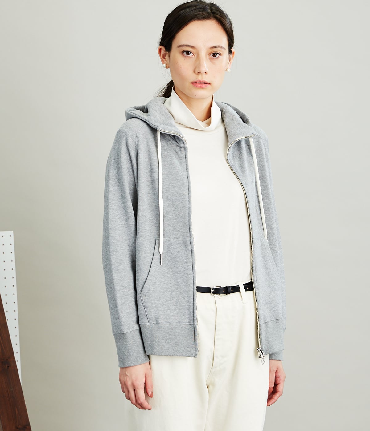 Suvin Cotton  AZUMA URAKE  フーデッドZIPアップパーカ