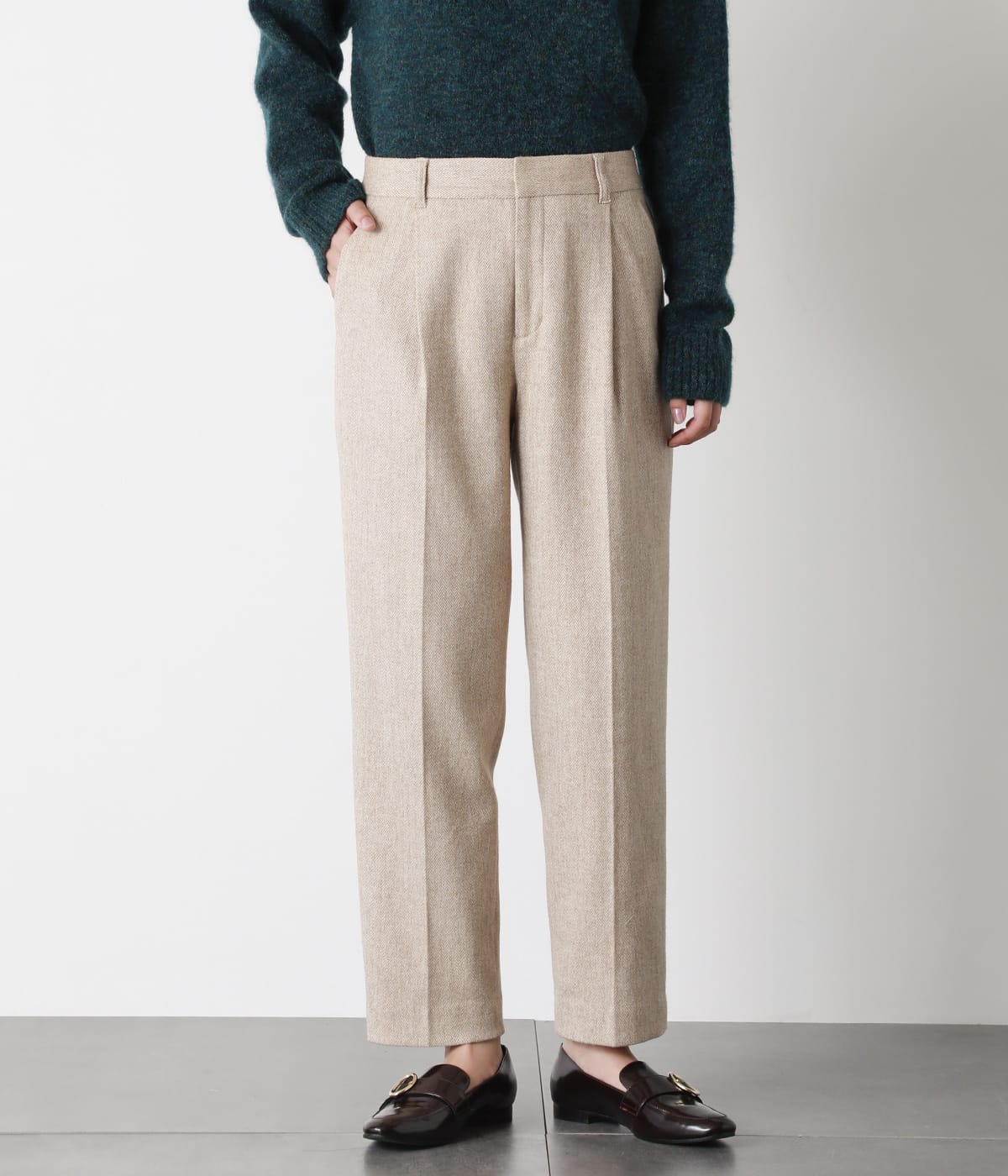 ソフトヘリンボーン タックテーパードパンツ(51313141-2021)｜ファッション通販のNY.ONLINE