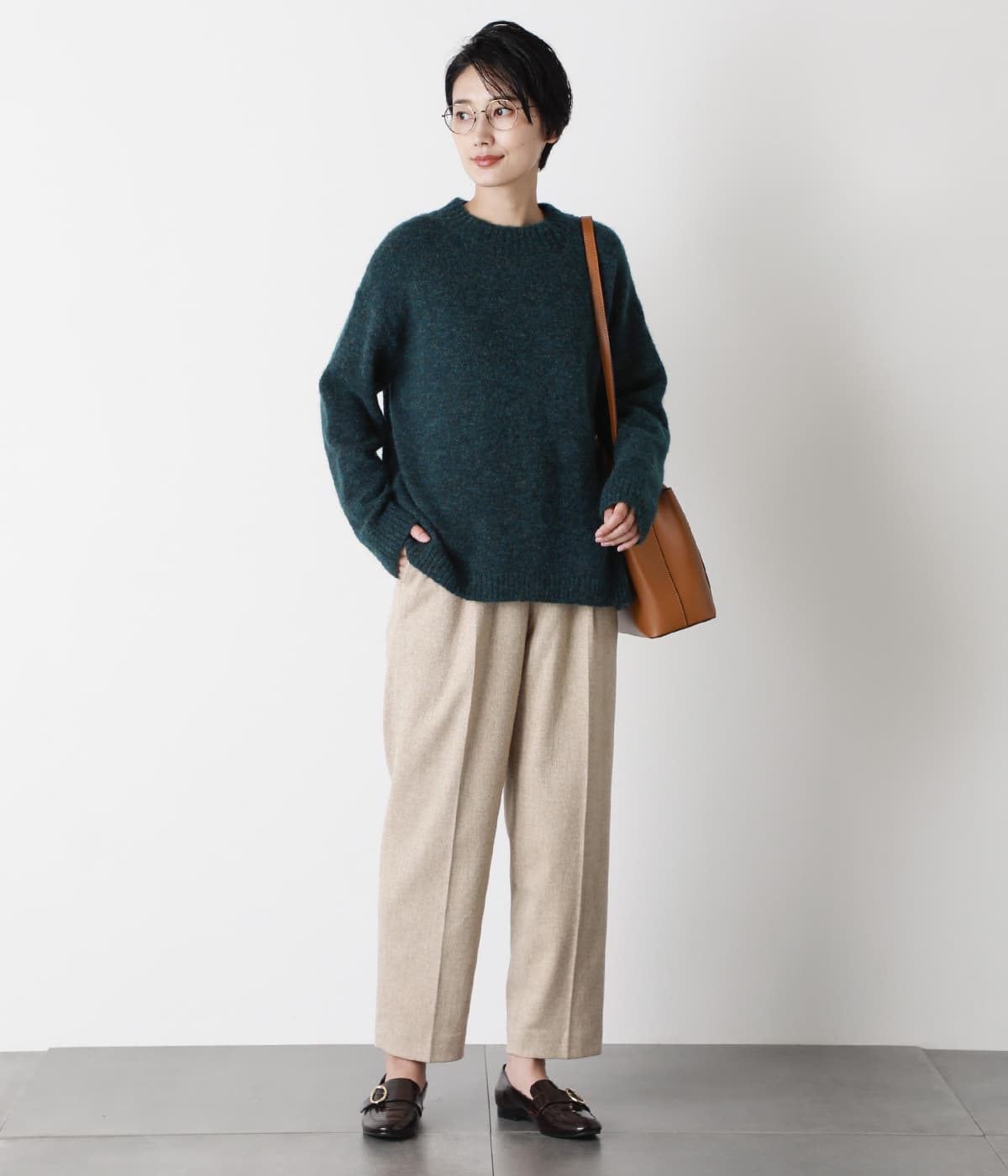 ソフトヘリンボーン タックテーパードパンツ(51313141-2021)｜ファッション通販のNY.ONLINE