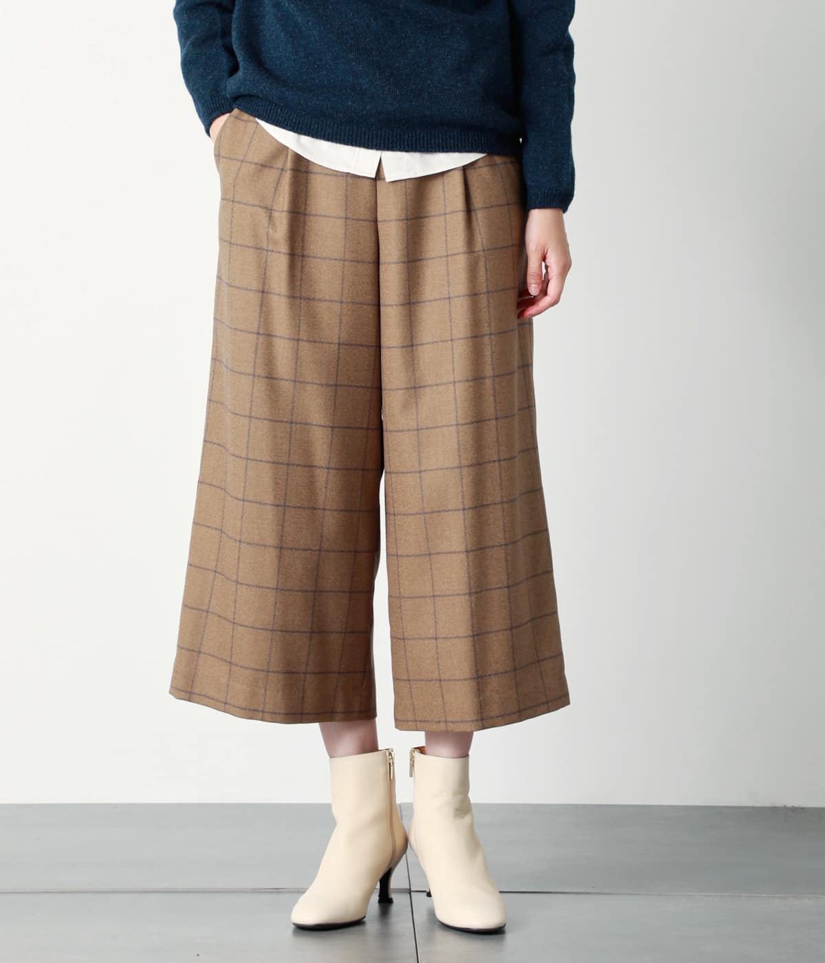 カスレチェックジョーゼット タックガウチョパンツ(51333133-2021)｜ファッション通販のNY.ONLINE