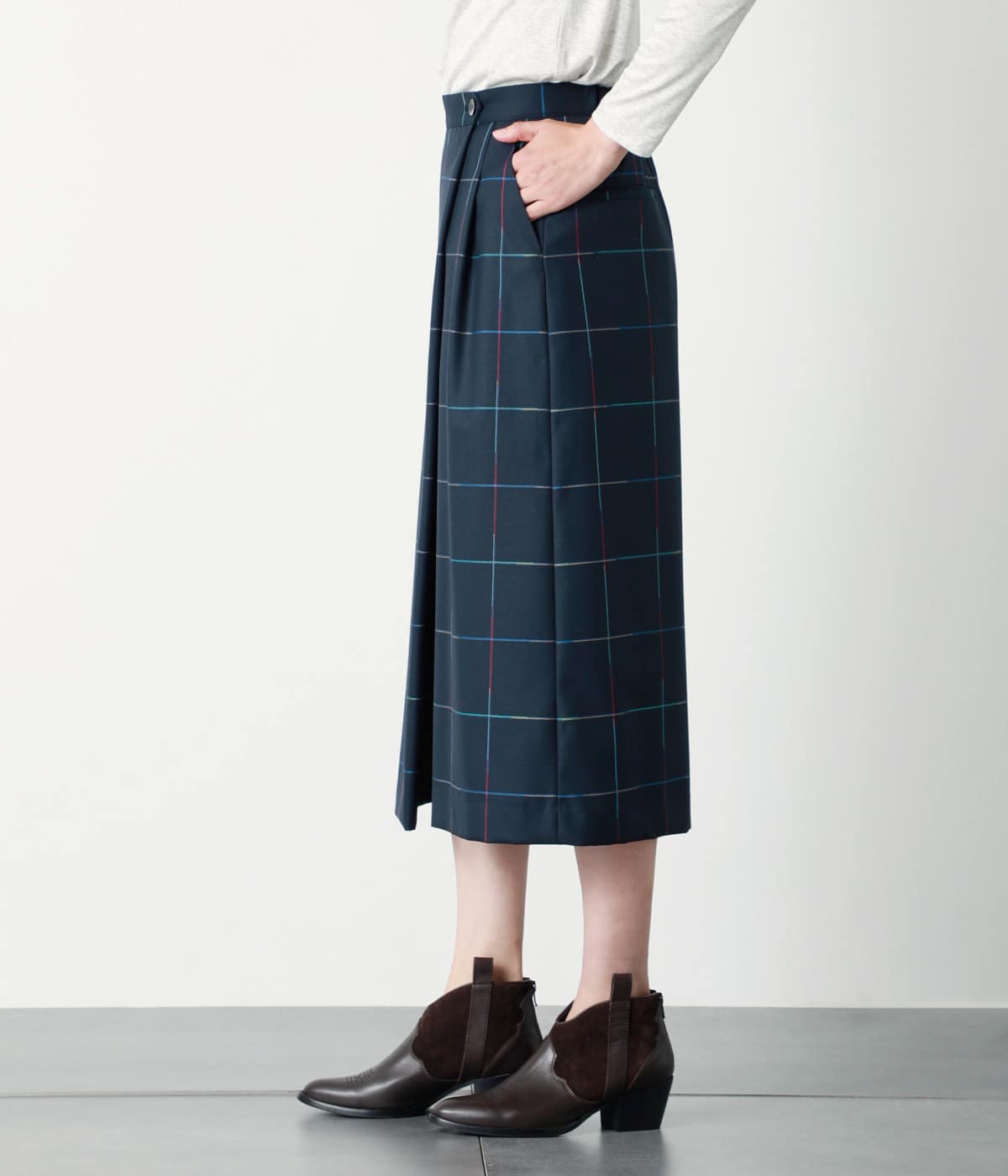 カラフルブロックチェック キュロットパンツ カラフルブロックチェック キュロットパンツ