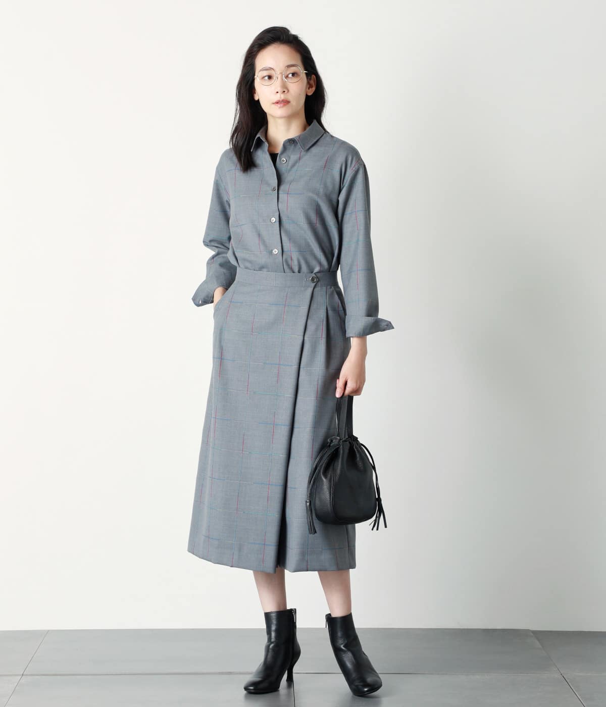 カラフルブロックチェック キュロットパンツ(51333232-2021 カラフルブロックチェック キュロットパンツ(51333232-2021