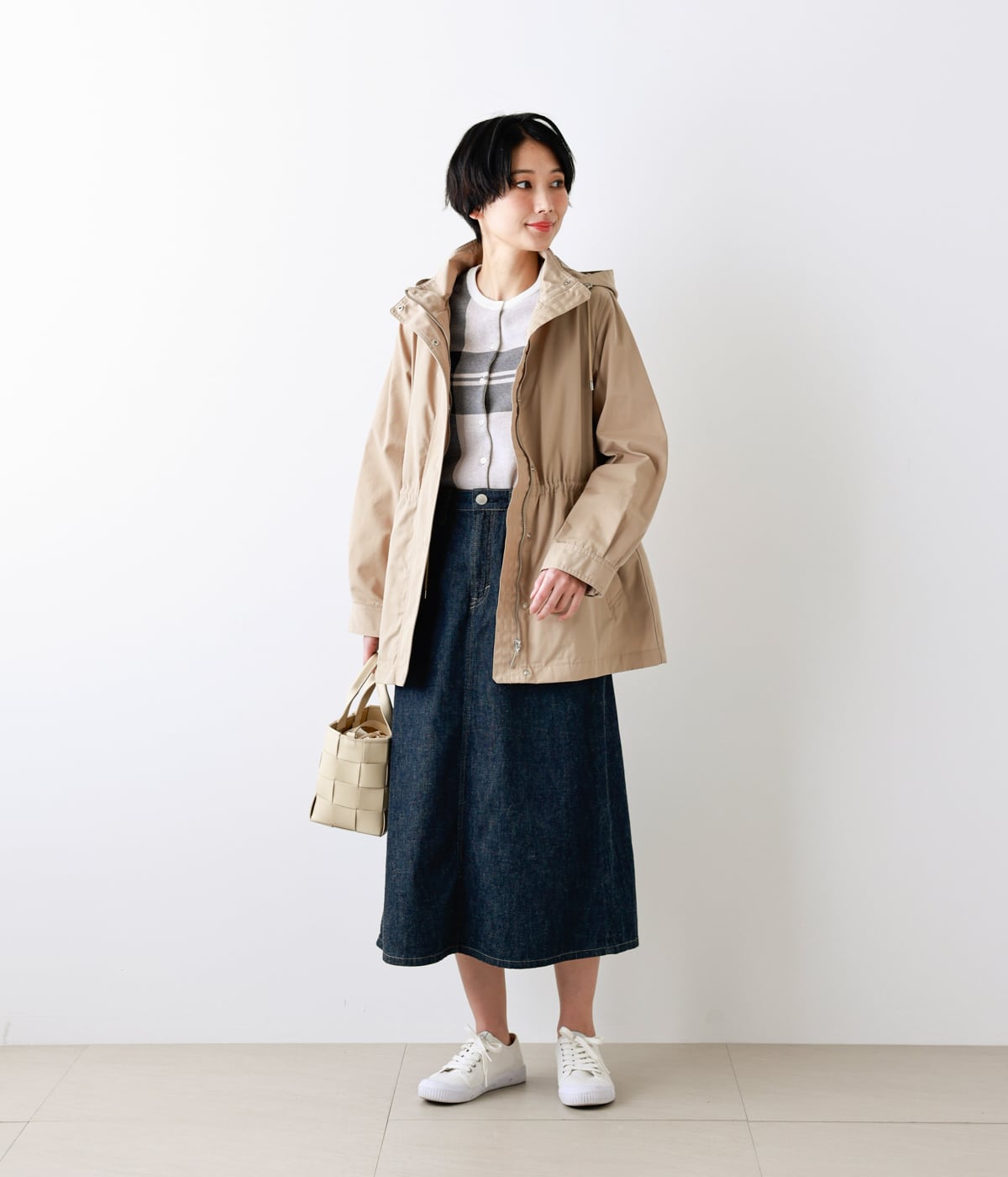 L】コットンナイロンツイル ライナー付きモッズコート(54553231-2021 L】コットンナイロンツイル ライナー付きモッズコート(54553231-2021