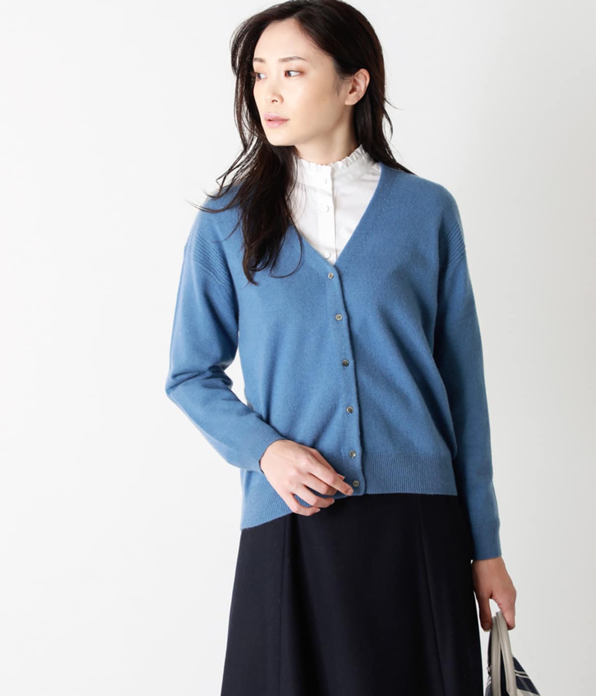 2021新発 PouShal カシミヤ ニットポンチョ風カーディガン 