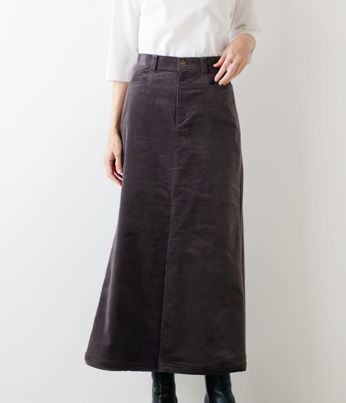 WEB限定】ma couleur(マ クルール)ストレッチコーデュロイ ロング