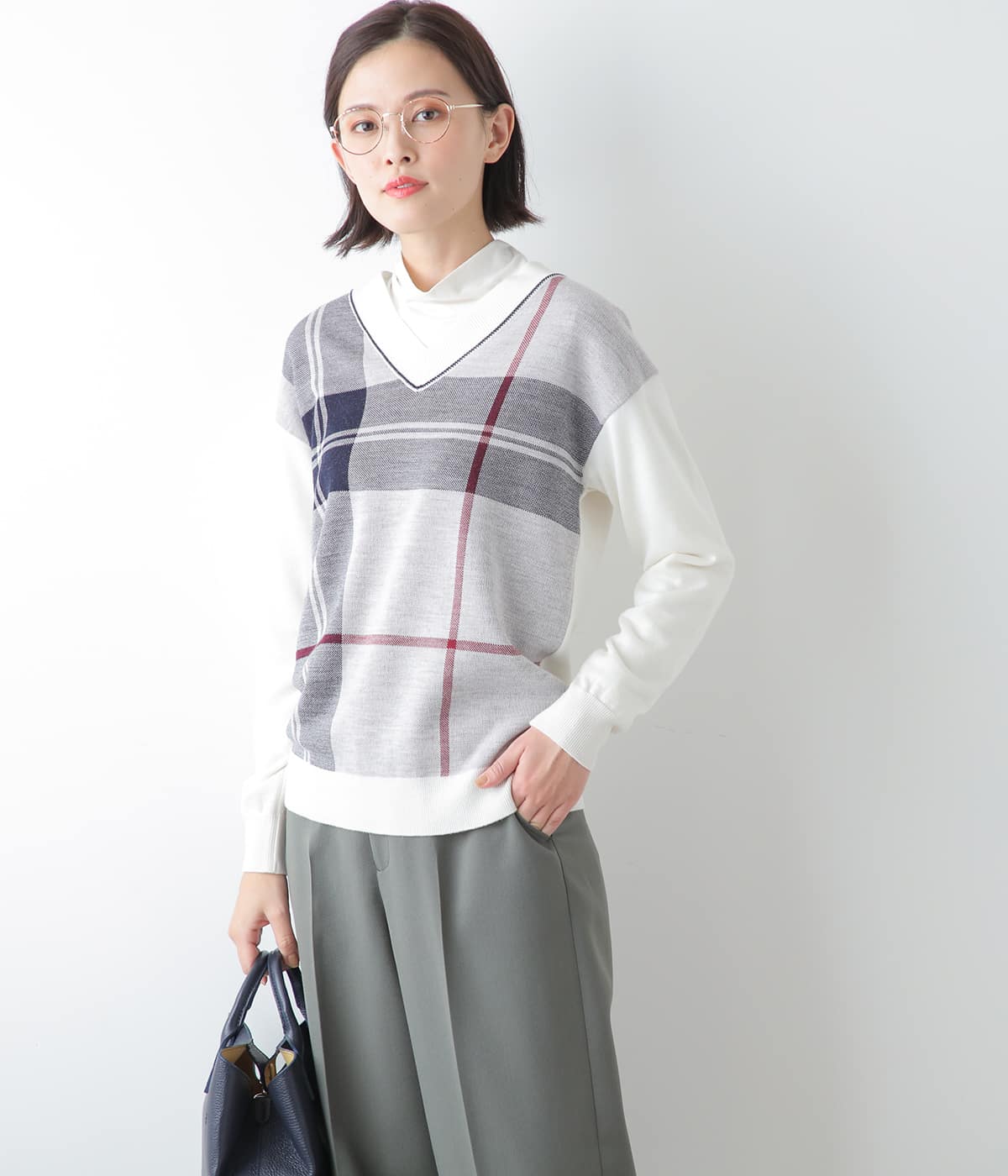 【L】【WEB限定】BIG NYハウスタータン Vネックニットプルオーバー