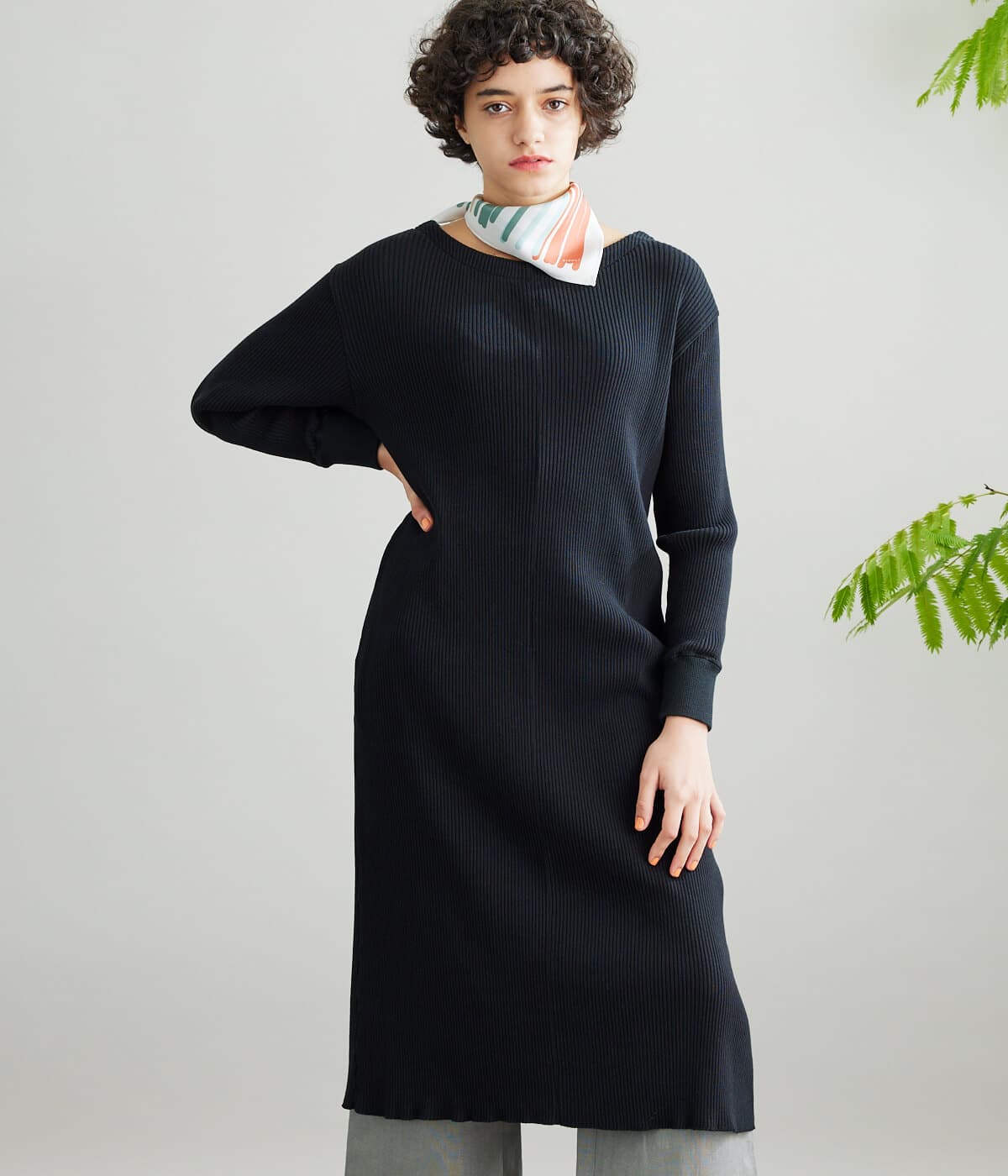 Suvin & Giza Cotton Rib フルレングスワンピース