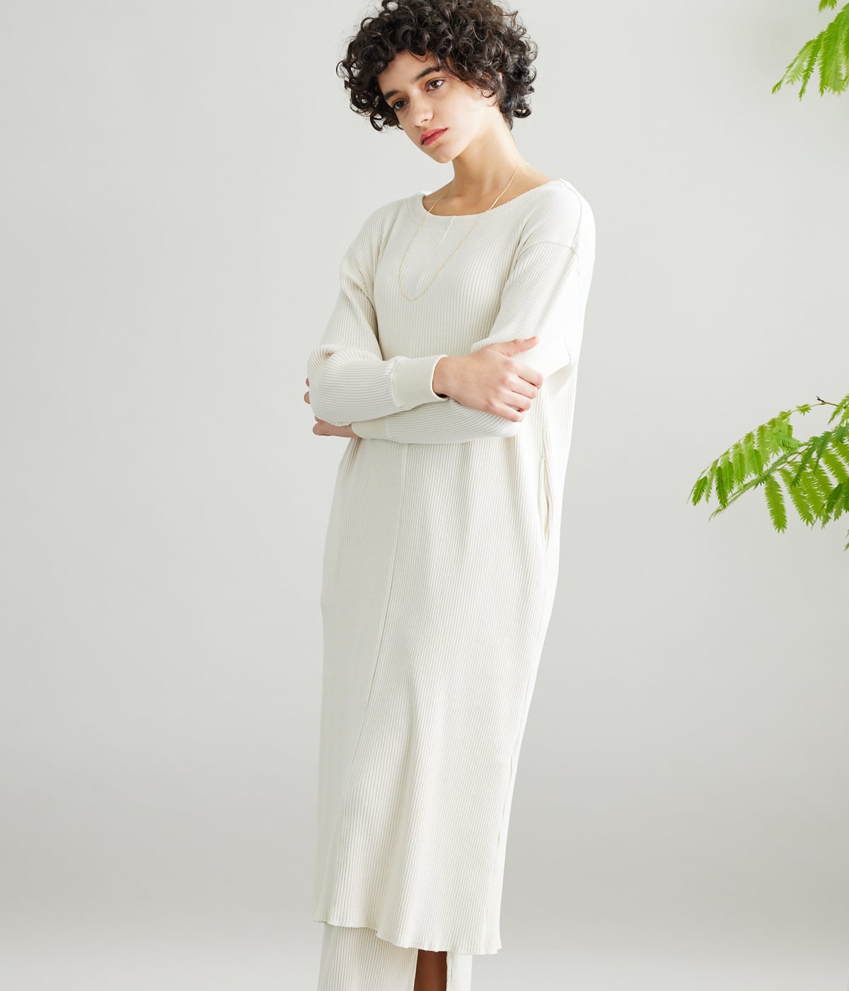 Suvin & Giza Cotton Rib フルレングスワンピース