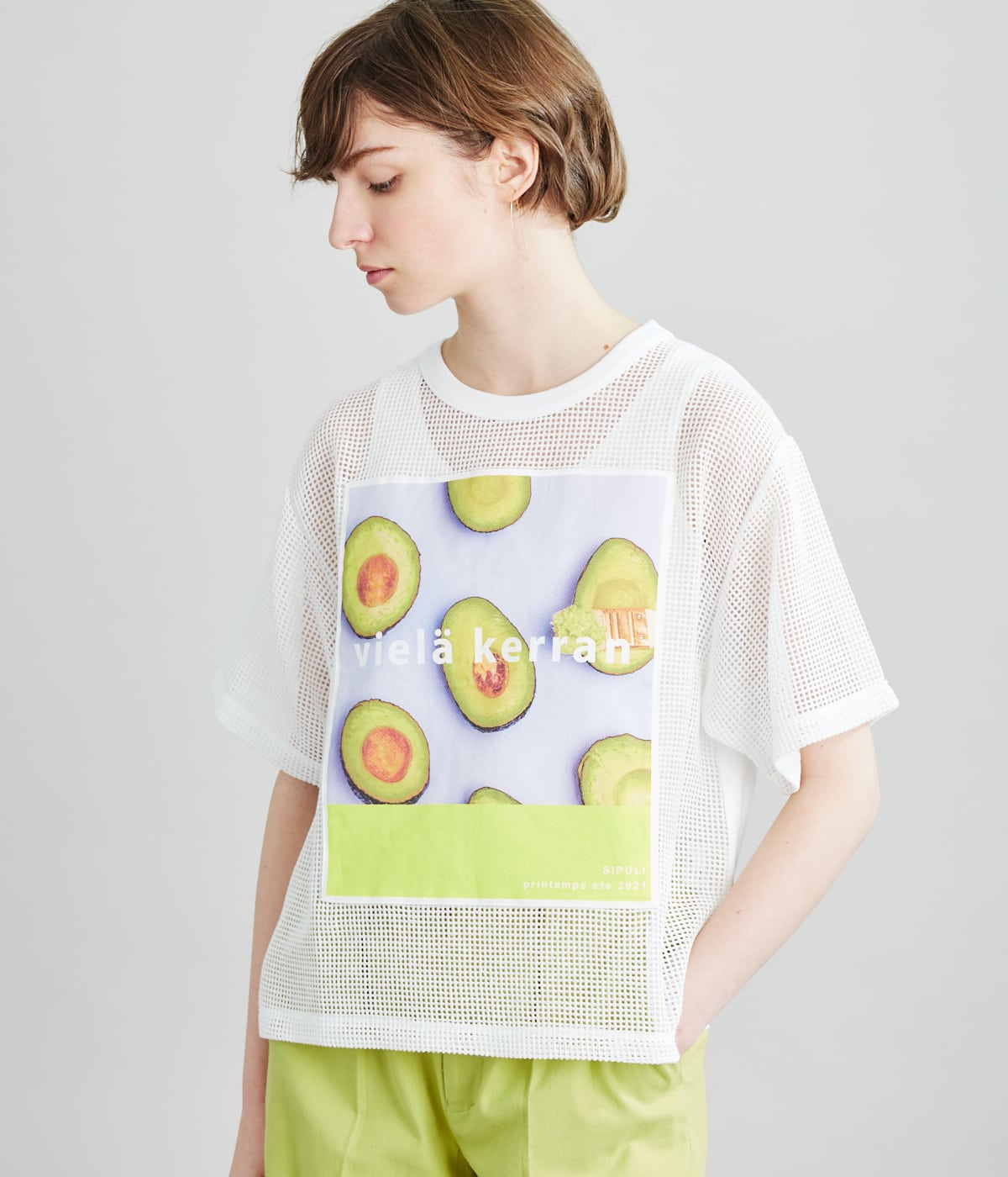 Organic Cotton Mix Mesh Waffle リラックスTシャツ