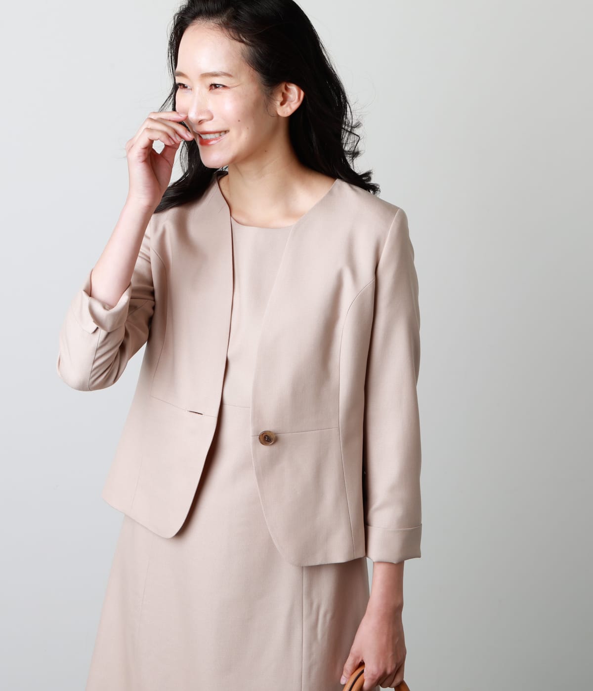 L】ウールシルクドビー ノーカラージャケット(54112101-2021)|ファッション通販のNY.ONLINE L】ウールシルクドビー ノーカラージャケット(54112101-2021)|ファッション通販のNY.ONLINE