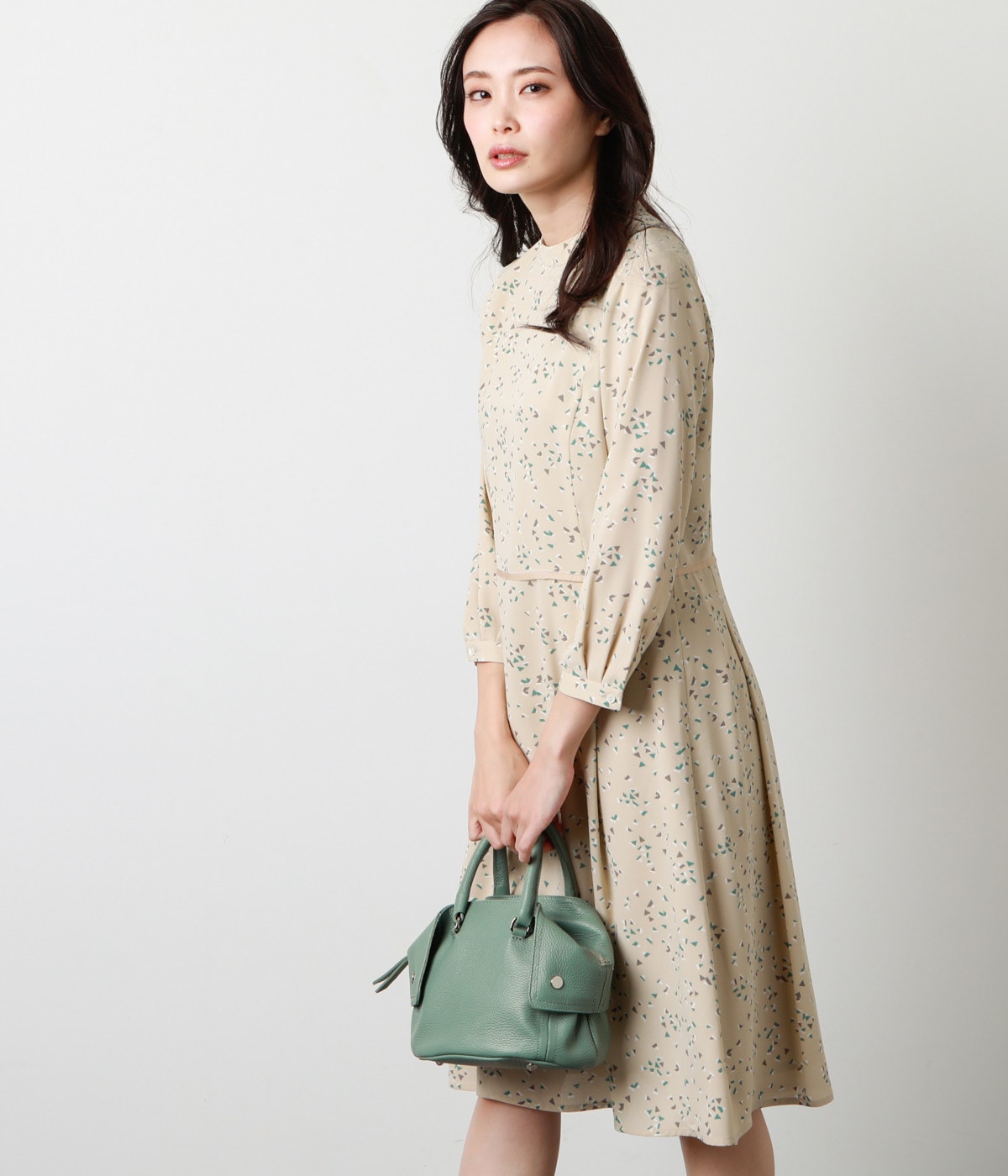 トライアングルプリント 7分袖ワンピース 21 ファッション通販のny Online