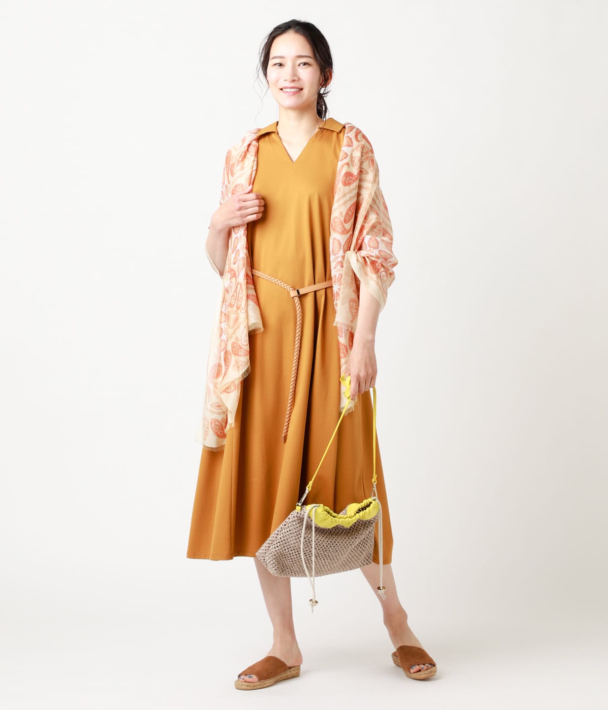IVORY LABEL】襟付きノースリーブワンピース(56842007-2021 IVORY LABEL】襟付きノースリーブワンピース(56842007-2021