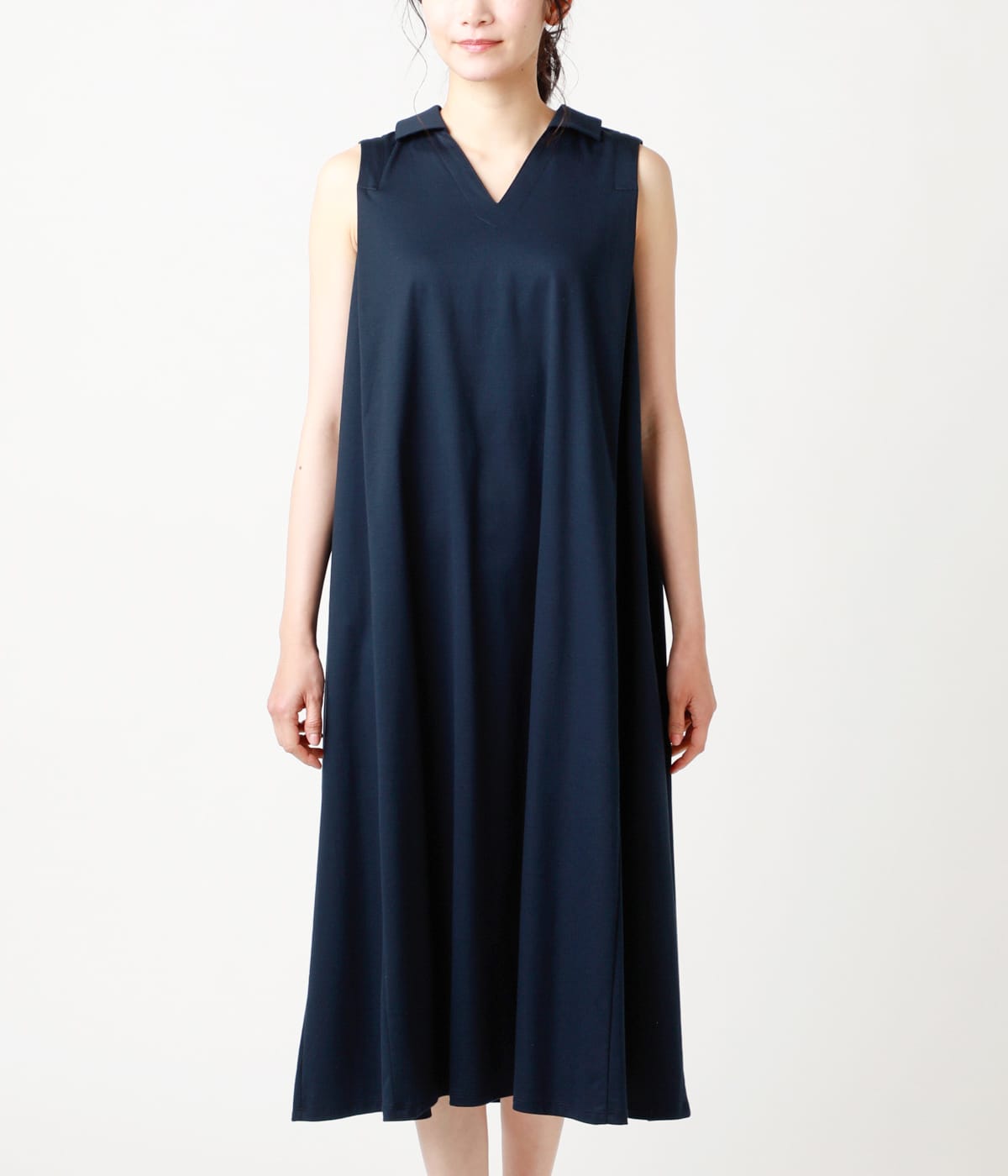IVORY LABEL】襟付きノースリーブワンピース(56842007-2021 IVORY LABEL】襟付きノースリーブワンピース(56842007-2021