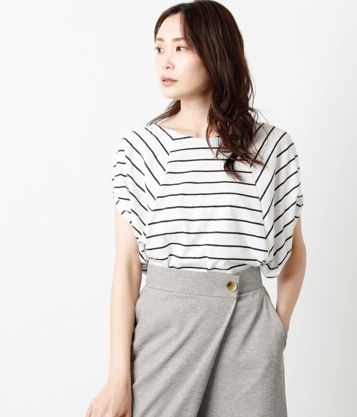 【IVORY LABEL】オーガニックコットンボーダーカットソー