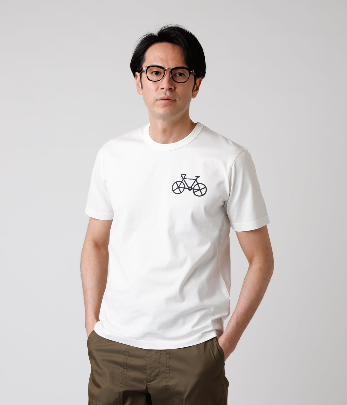 IVORY LABEL 自転車プリントTシャツ