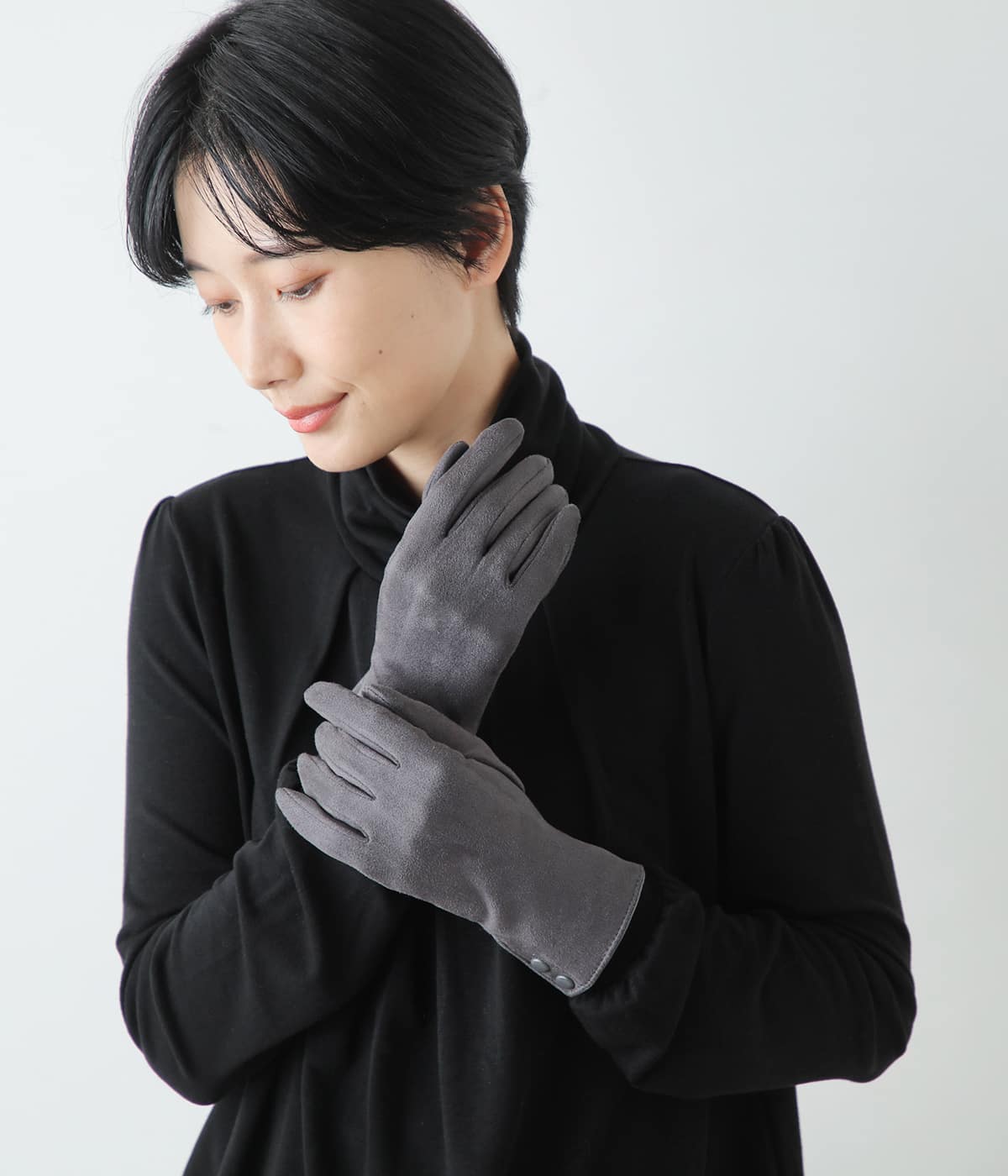 【WEB限定】SERGIO DE ROSA（セルジオデローザ） スエードタッチボタングローブ