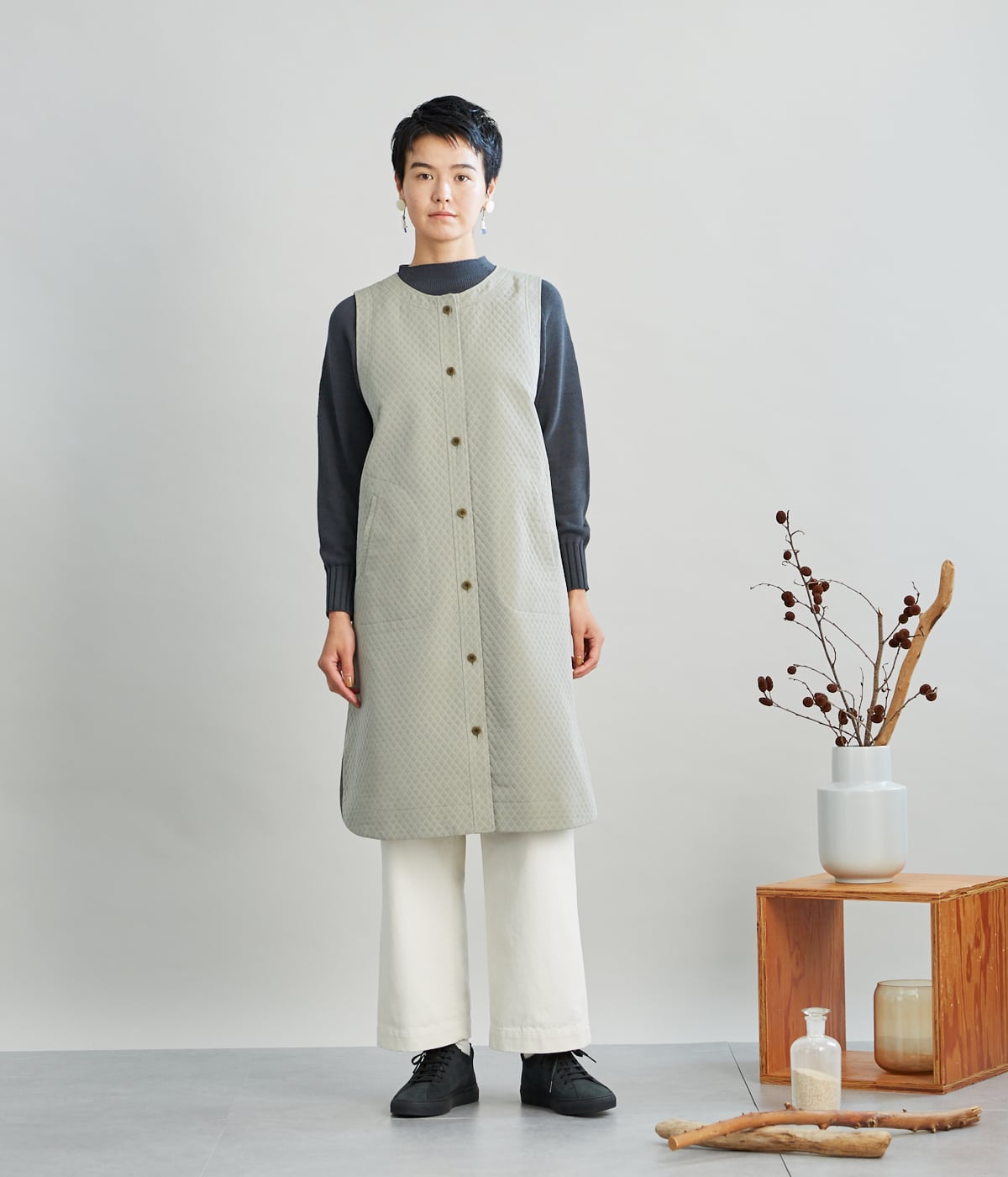 手洗い可能】Matelasse ジレワンピース(37486302-2022)｜ファッション 