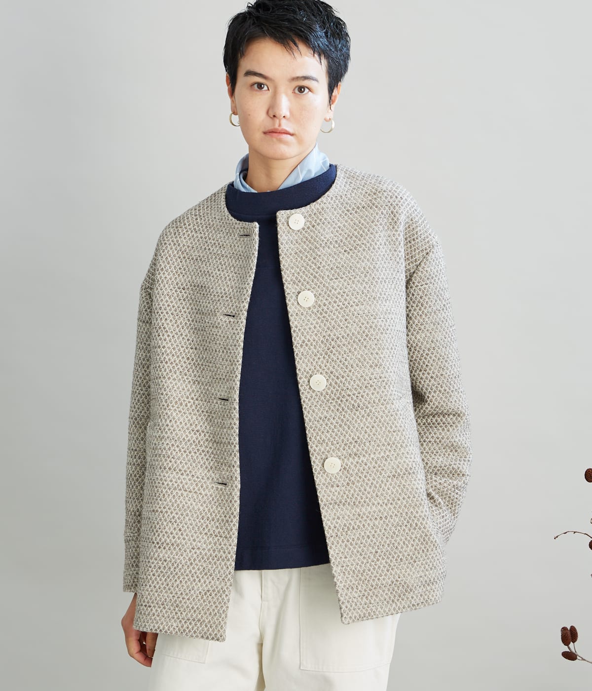 Roving Tweed ノーカラーコート(37556303-2022)｜ファッション通販のNY