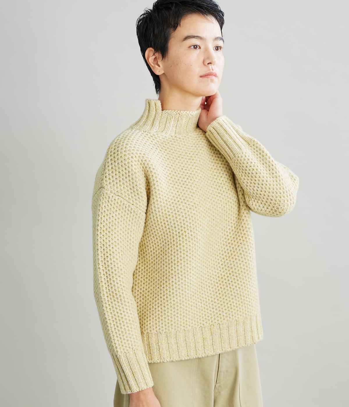Multi Color Super Fine Wool ハニカム柄ニット(37716112-2022
