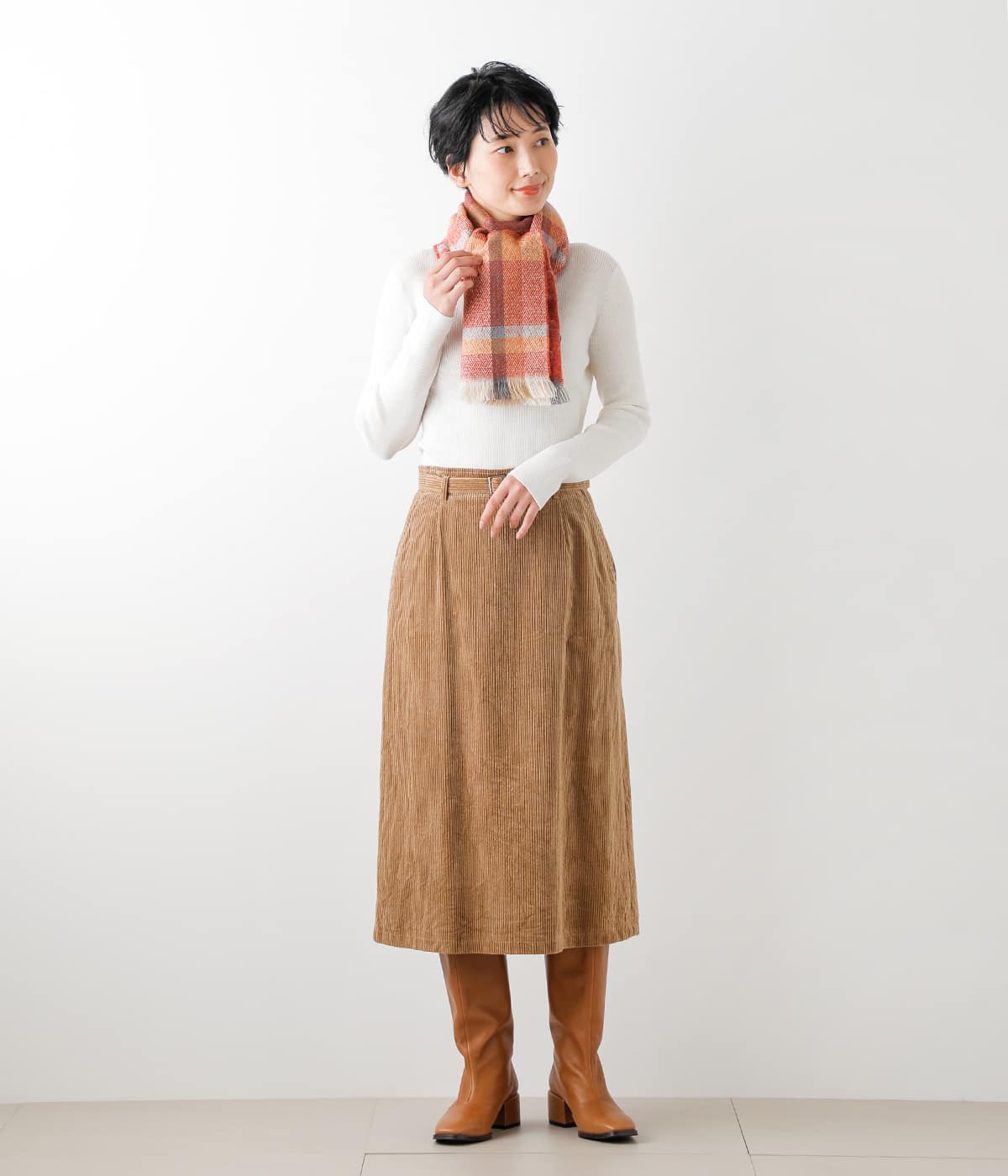 ライトコーデュロイ ベルト付きスカート(51256235-2022)|ファッション