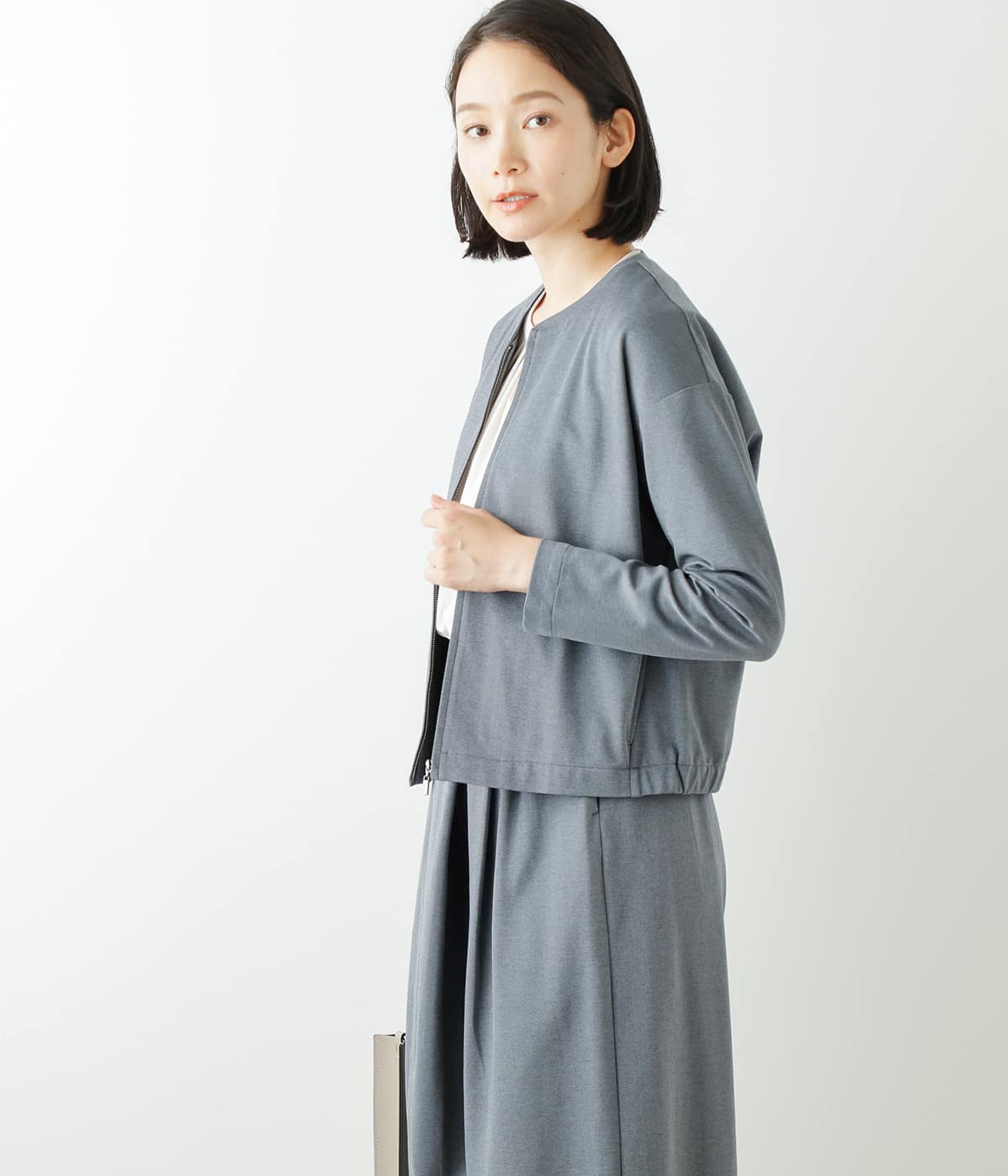 【L】コットンポリエステルツイル カットソーブルゾン