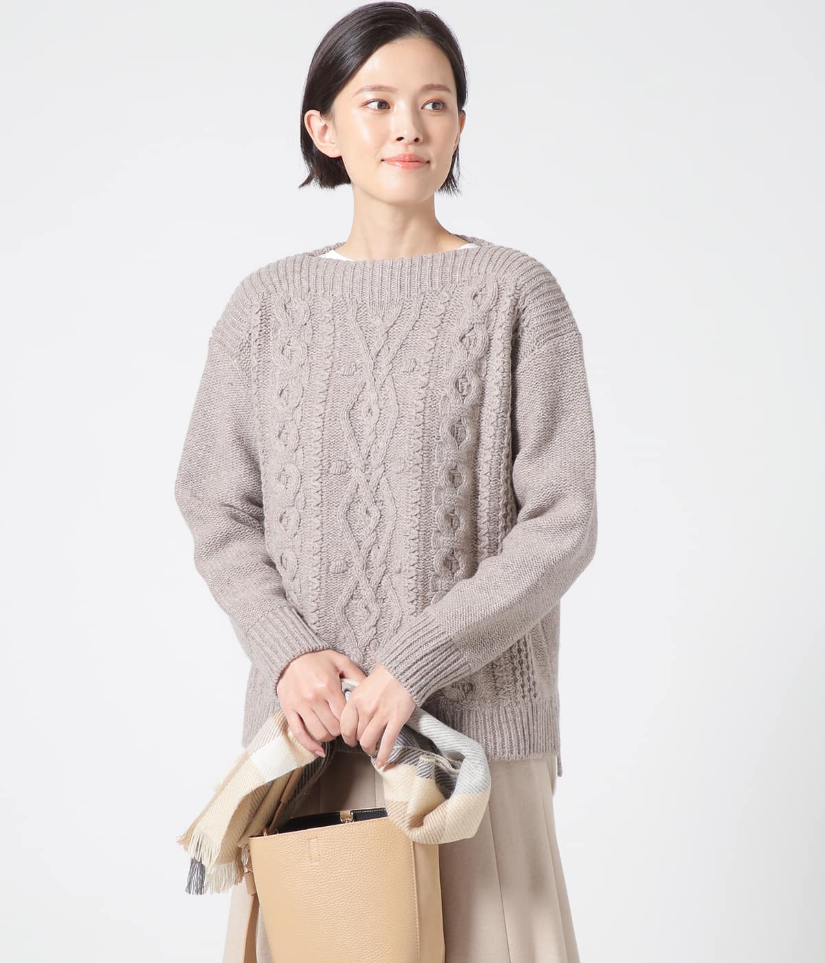 専用　Back Long T/N Knit ベージュ