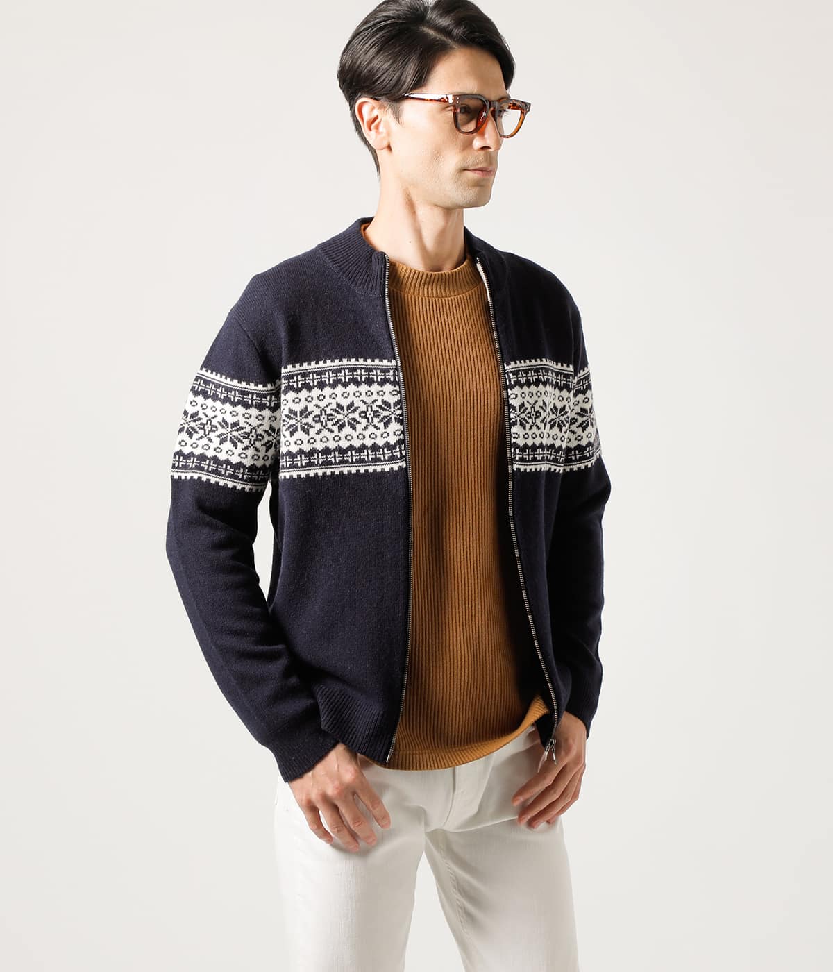 【IVORY LABEL】スノーニット スタンドハイジップ