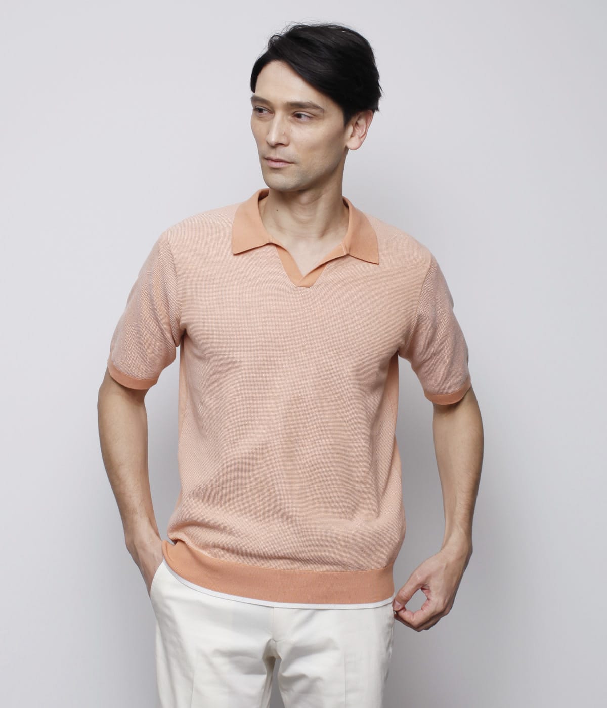 コットンスキッパーニットポロシャツ(11635606-2022)｜ファッション 
