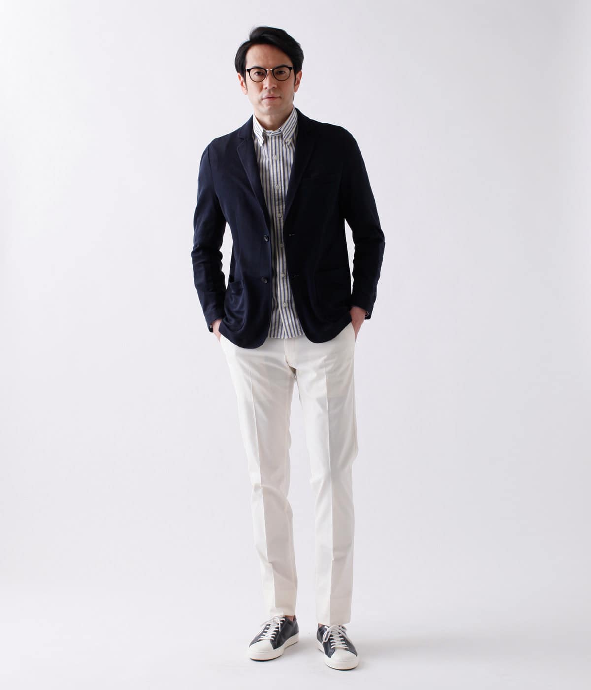 DEVEAUX NEW YORK メンズ ジャケット 紺 アンコン