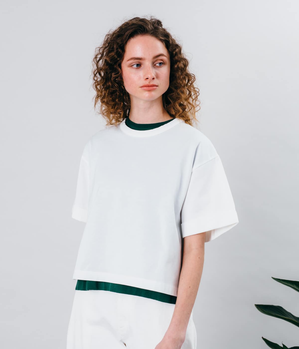 ［ULTIMA］Cotton Jersey ロールアップTシャツ