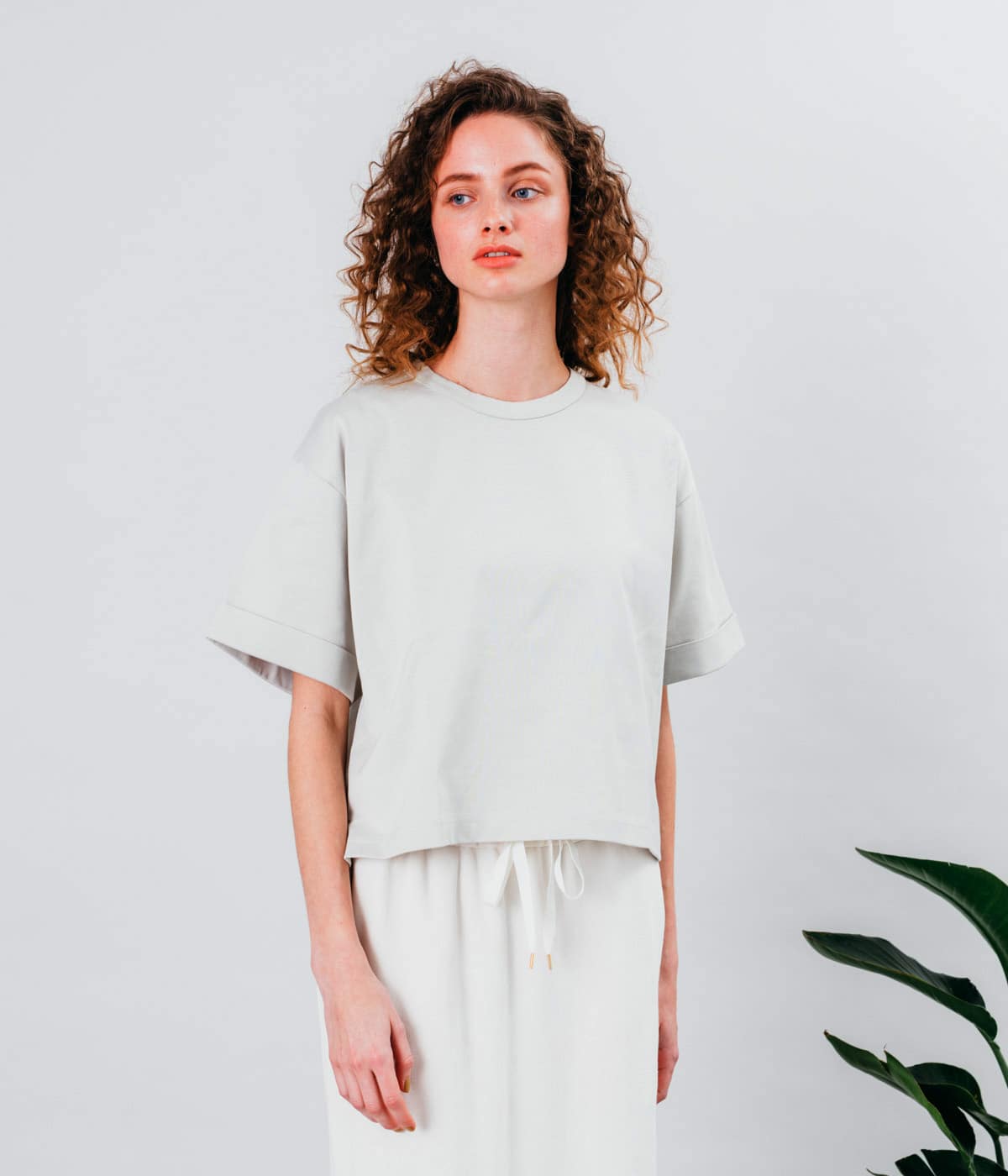 ［ULTIMA］Cotton Jersey ロールアップTシャツ