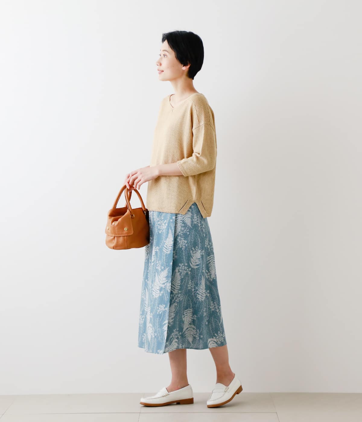 L】サイアノプリント ラップ風スカート(54255221-2022)｜ファッション 
