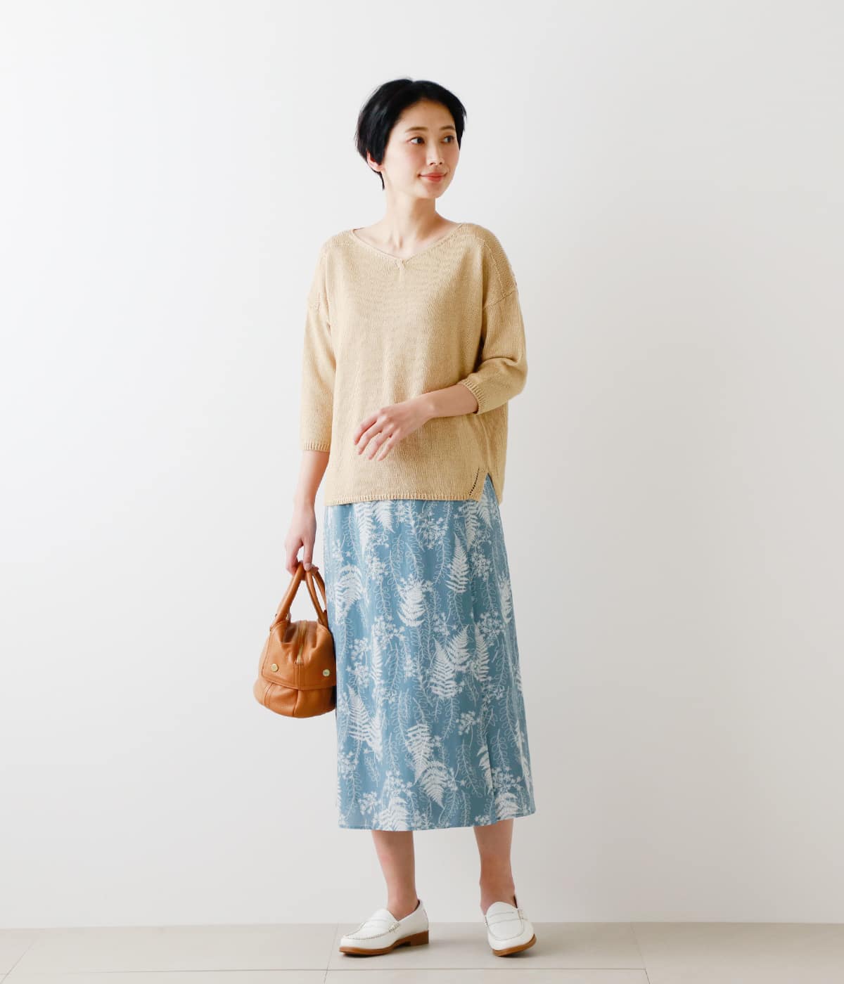 L】サイアノプリント ラップ風スカート(54255221-2022)｜ファッション 