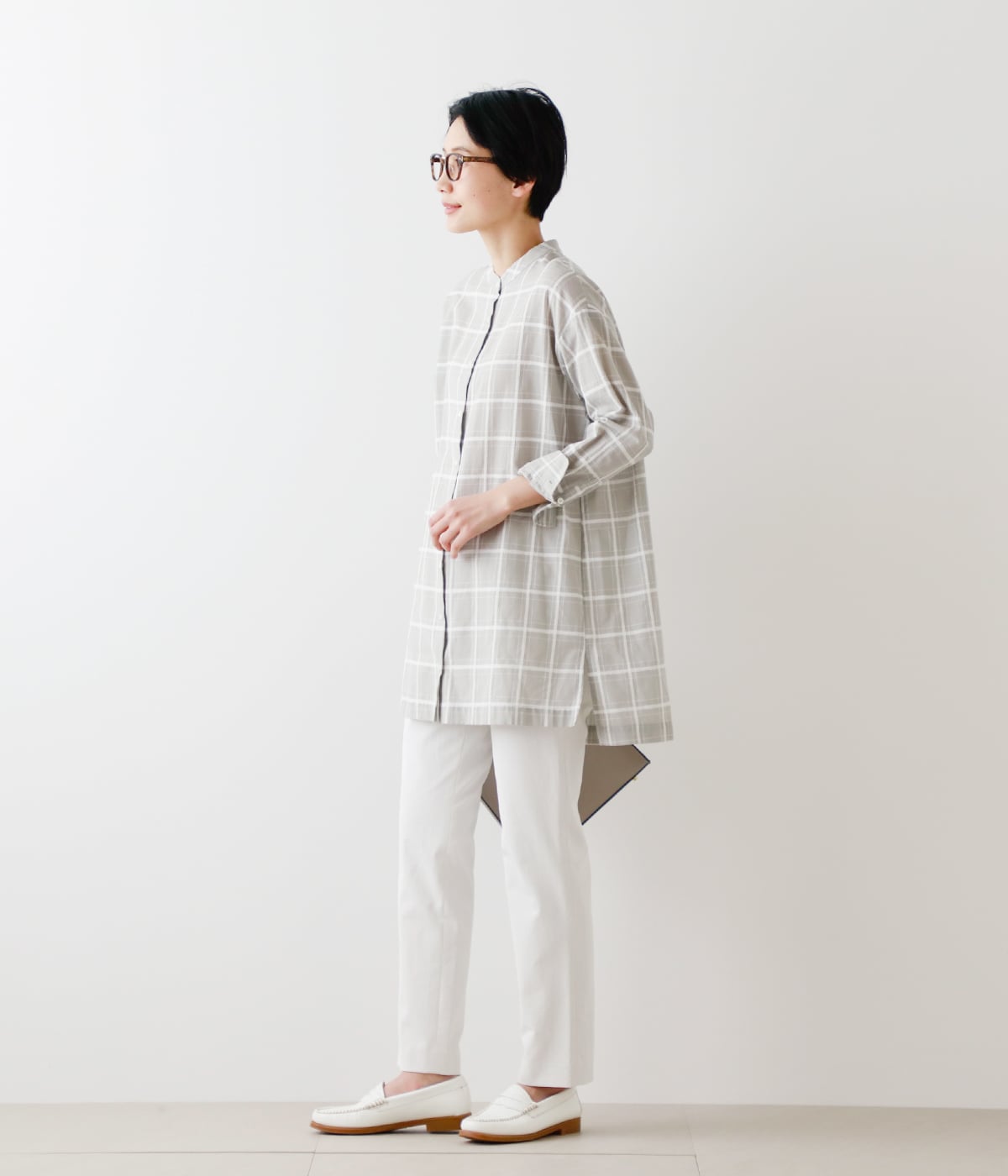 ループダブルチェック ロングシャツ(51615225-2022)｜ファッション通販 