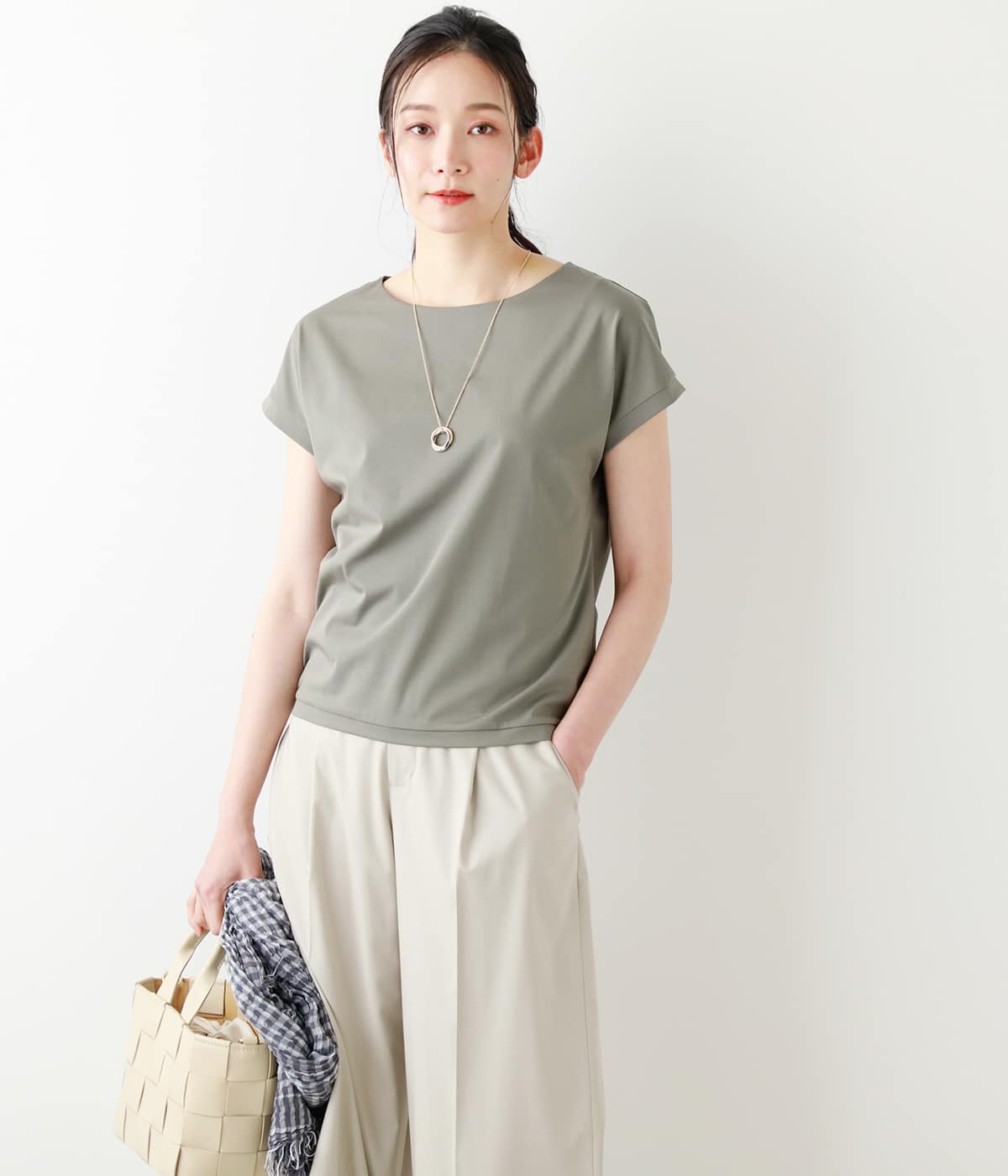ソルシールド天竺 フレンチスリーブTシャツ(51855535-2022