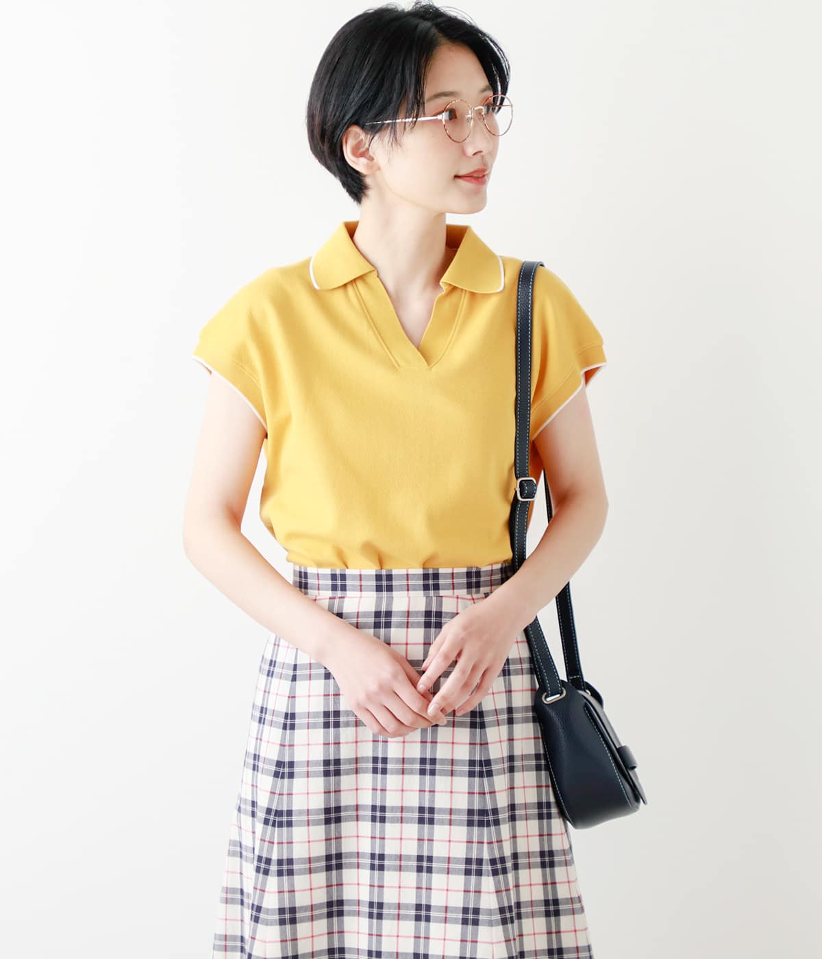 【L】成型ツイル スキッパーポロシャツ